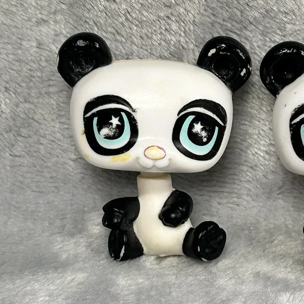 Littlest Pet Shop Panda Bears Lot of 4‎ LPS Figures Black White Blue